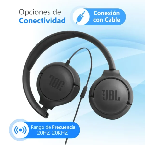 Audífonos de Diadema JBL Alámbricos On Ear T500 Negro - Imagen 4