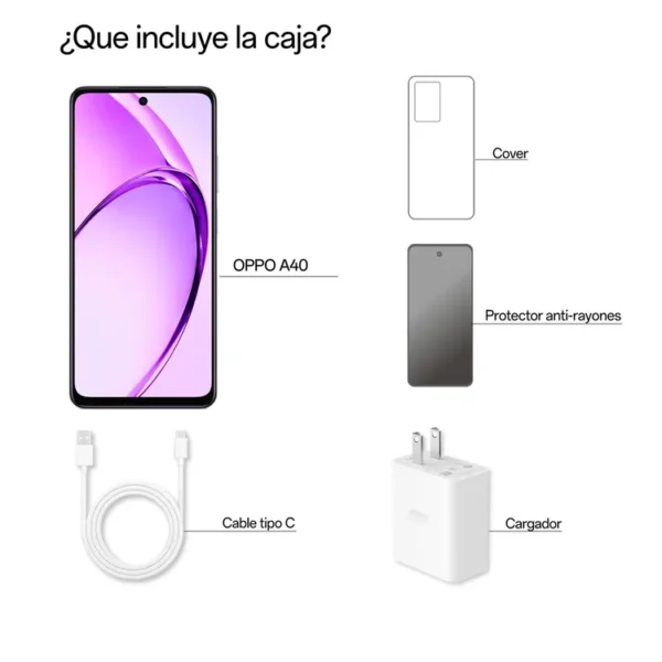 Celular OPPO A40 256GB Morado - Imagen 3