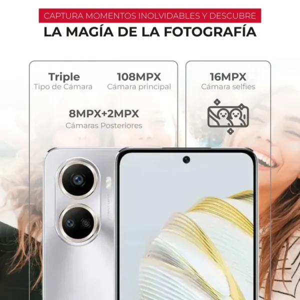 Celular HUAWEI Nova 10 SE 128GB Plateado - Imagen 4