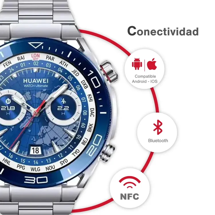 Reloj HUAWEI Ultimate 48.26 mm Azul|Plateado - Imagen 3