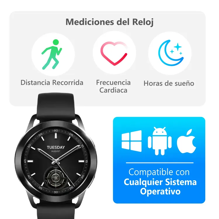 Reloj XIAOMI Watch S3 36.32mm Negro - Imagen 3