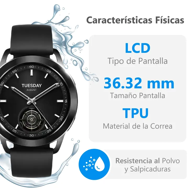 Reloj XIAOMI Watch S3 36.32mm Negro - Imagen 5