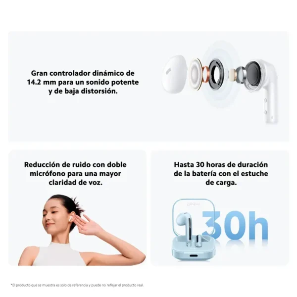 Audifonos REDMI Inalambricos Bluetooth In Ear Buds 6 Active Blanco - Imagen 8
