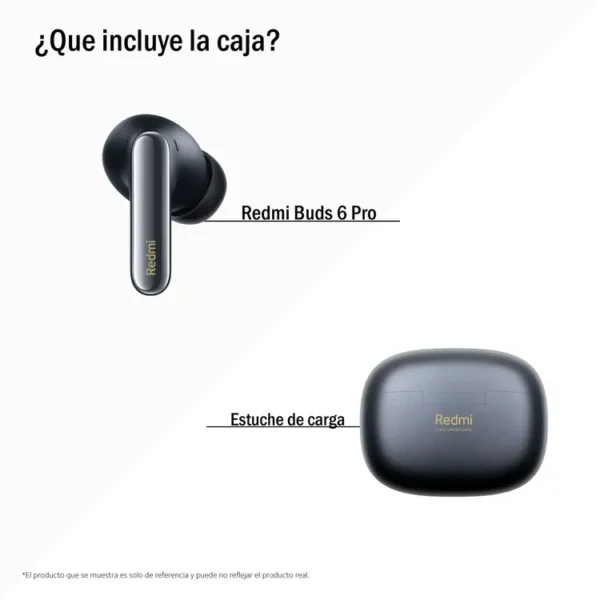 Audifonos REDMI Inalambricos Bluetooth In Ear Buds 6 Pro Cancelación de Ruido Negro - Imagen 3