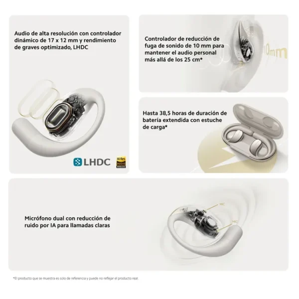 Audífonos XIAOMI Inalámbricos Bluetooth Open Ear de Conducción Abierta Beige - Imagen 5