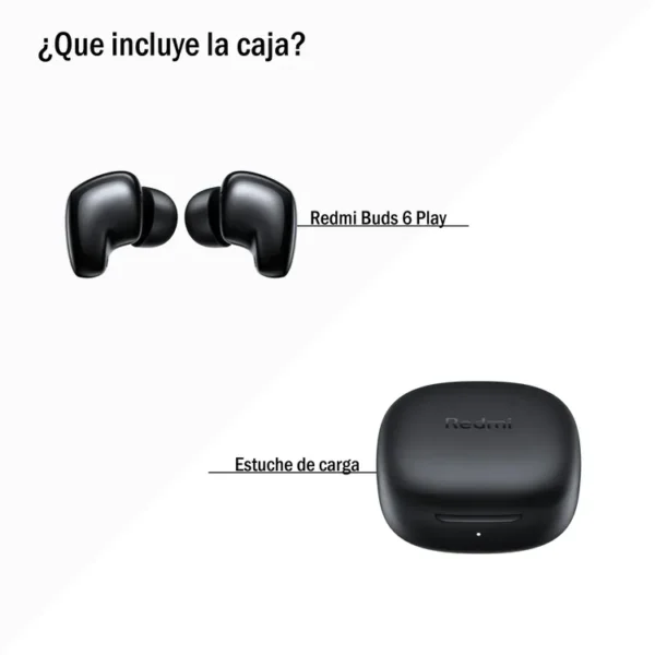 Audífonos REDMI Inalámbricos Bluetooth In Ear Buds 6 Play Negro - Imagen 3