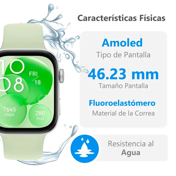 Reloj HUAWEI Watch Fit 3 46.23 mm Verde Menta - Imagen 6