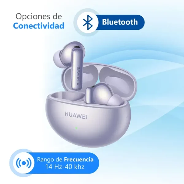 Audifonos HUAWEI Inalámbricos Bluetooth In Ear Deportivos Freebuds 6i Cancelación de Ruido Purpura - Imagen 4