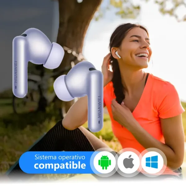 Audifonos HUAWEI Inalámbricos Bluetooth In Ear Deportivos Freebuds 6i Cancelación de Ruido Purpura - Imagen 5