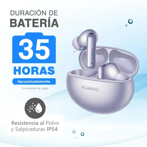 Audifonos HUAWEI Inalámbricos Bluetooth In Ear Deportivos Freebuds 6i Cancelación de Ruido Purpura - Imagen 6
