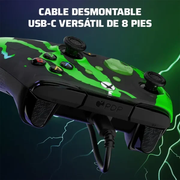 Control PDP Alámbrico para XBOX Rematch Glow Negro|Verde - Imagen 5