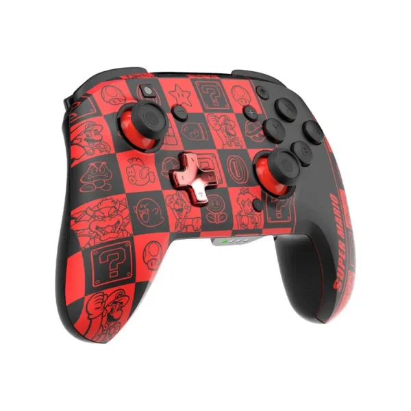 Control PDP Inalámbrico para SWITCH Rematch Glow Super Mario Icon Negro|Rojo - Imagen 2