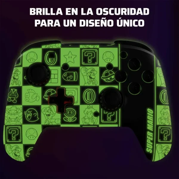 Control PDP Inalámbrico para SWITCH Rematch Glow Super Mario Icon Negro|Rojo - Imagen 4