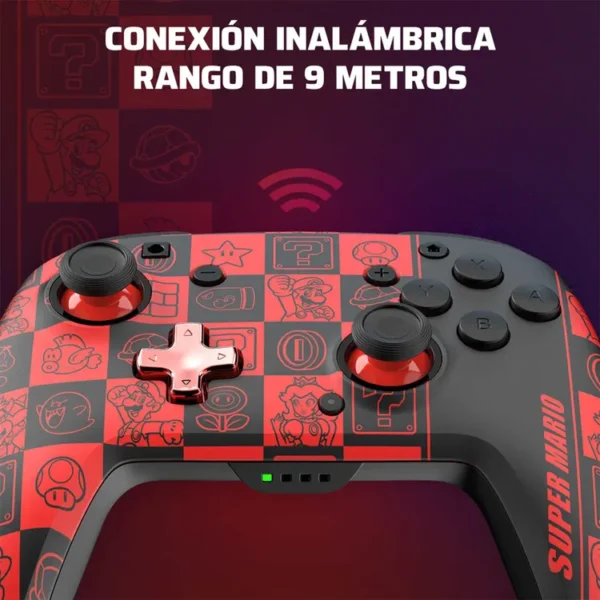 Control PDP Inalámbrico para SWITCH Rematch Glow Super Mario Icon Negro|Rojo - Imagen 7