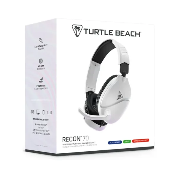 Audífonos de Diadema TURTLE BEACH Alámbricos Over Ear Gaming Recon 70 Multiplataforma Blanco - Imagen 9