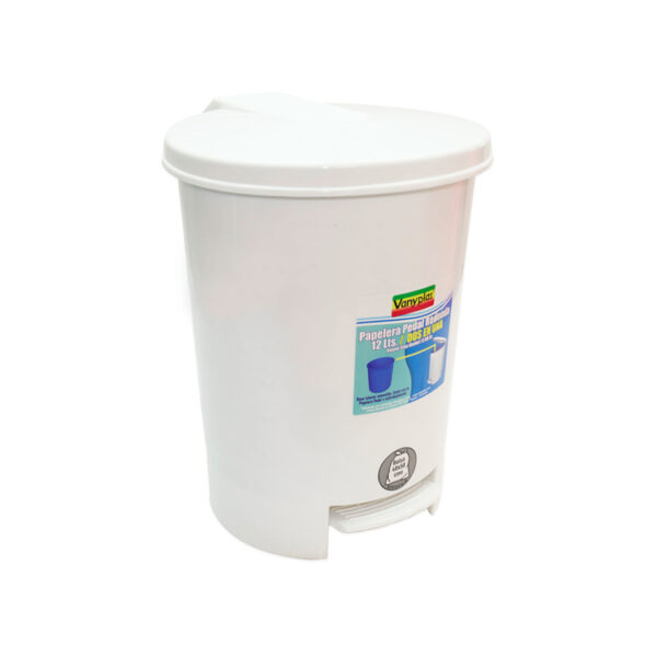 Caneca / Papelera de Pedal 12 Litros VANYPLAS Blanca