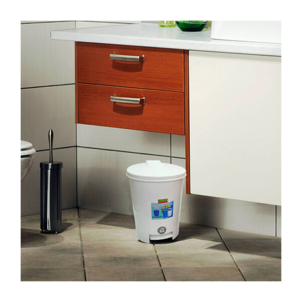 Caneca / Papelera de Pedal 12 Litros VANYPLAS Blanca - Imagen 5