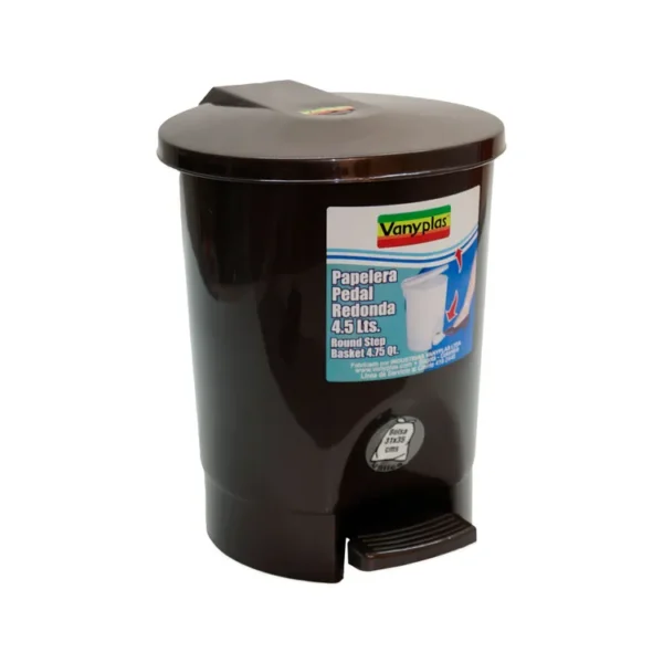 Caneca / Papelera de Pedal 4.5 Litros VANYPLAS Negra