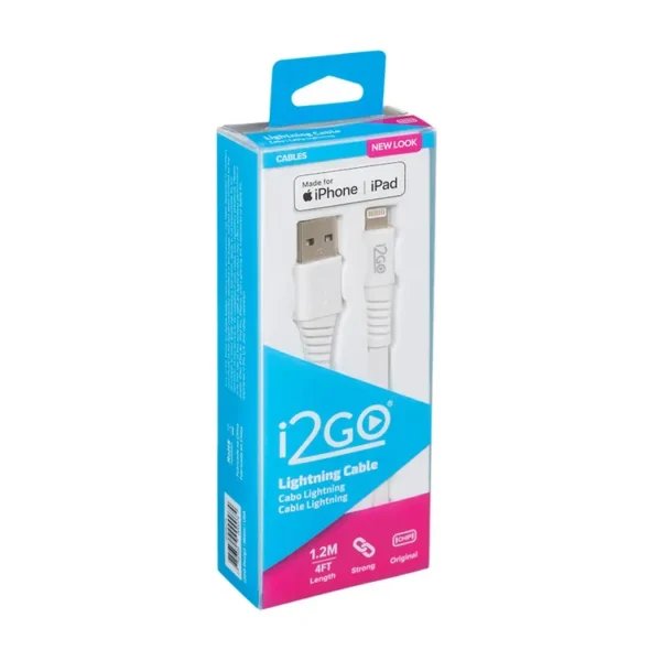 Cable i2GO USB-A a Lightning 1.2 Metros MFI Blanco - Imagen 6