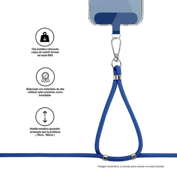 Cordón Colgante Universal i2GO para Celular Crossbody Azul - Imagen 3