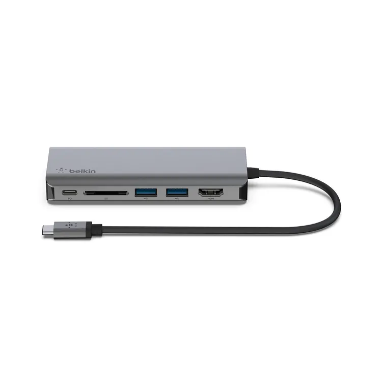 Adaptador Multipuerto BELKIN 6 en 1 USB-C a Ethernet|2 USB|HDMI|USB-C|Lector de Tarjetas - Imagen 3