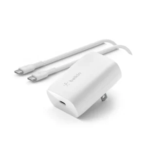 Adaptador|Cargador de Pared BELKIN USBC 30W+Cable USBC A USBC de 1.0 Metro Blanco