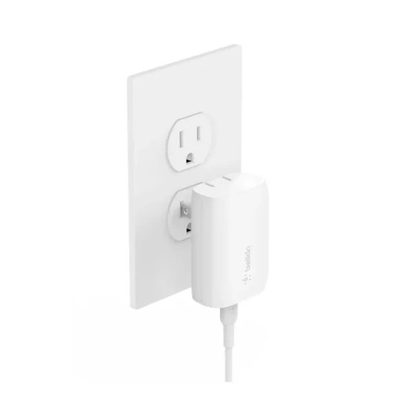 Adaptador|Cargador de Pared BELKIN USBC 30W+Cable USBC A USBC de 1.0 Metro Blanco - Imagen 4
