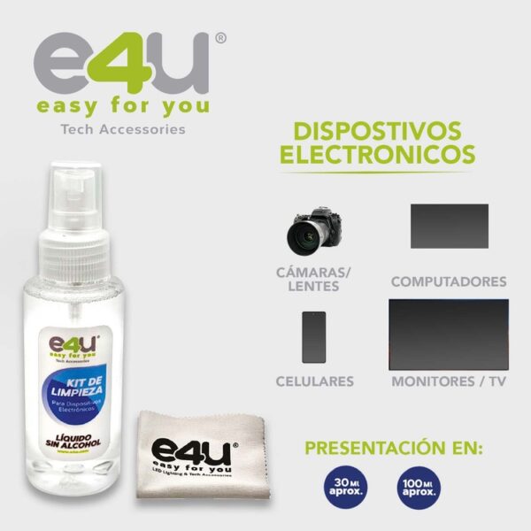 Kit de limpieza E4U con Paño de Microfibra - Imagen 2