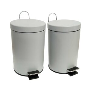 Set x 2 Canecas / Papeleras de Pedal 3 Litros FREE HOME Gris