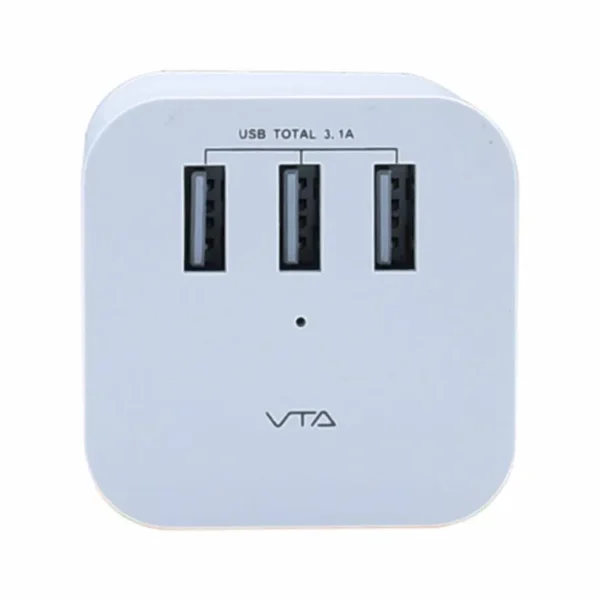 Multitoma Clavija VTA de 3 Salidas Polo a Tierra 15W + 3 Puertos USB-A - Imagen 2