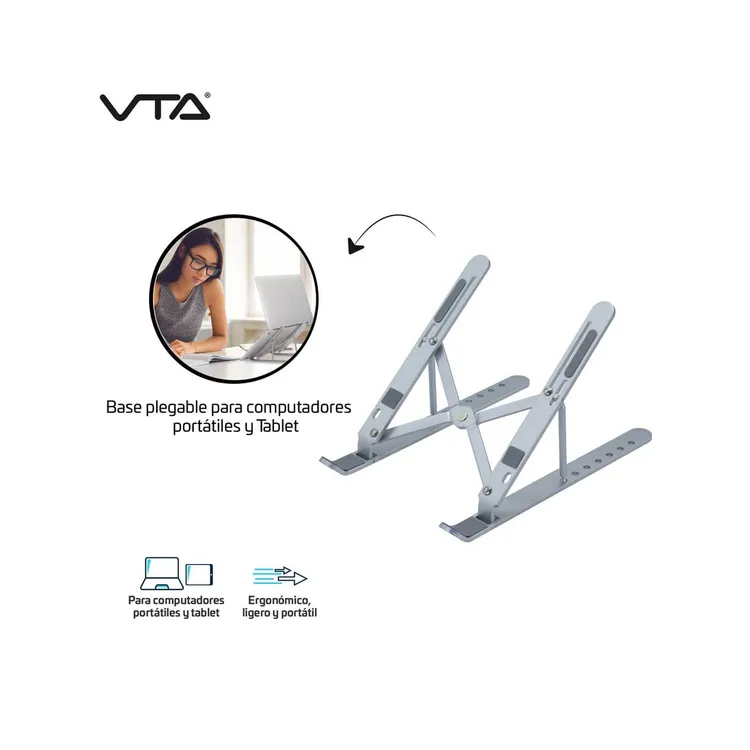 Base Metálica VTA Retráctil para Portátil|8 Posiciones con Estuche De Carga - Imagen 6