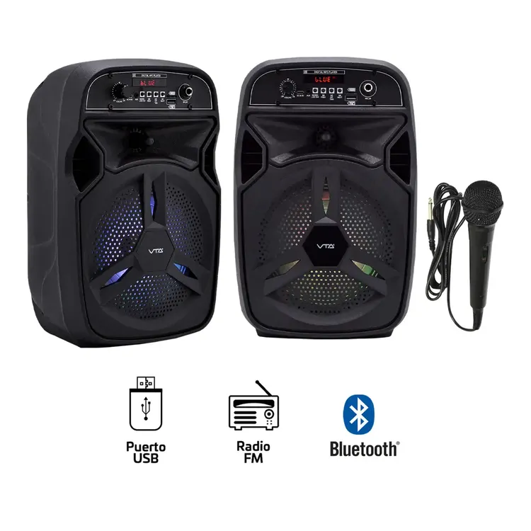 Set x 2  Parlantes VTA  82666 Recargables 50W Negros - Imagen 5