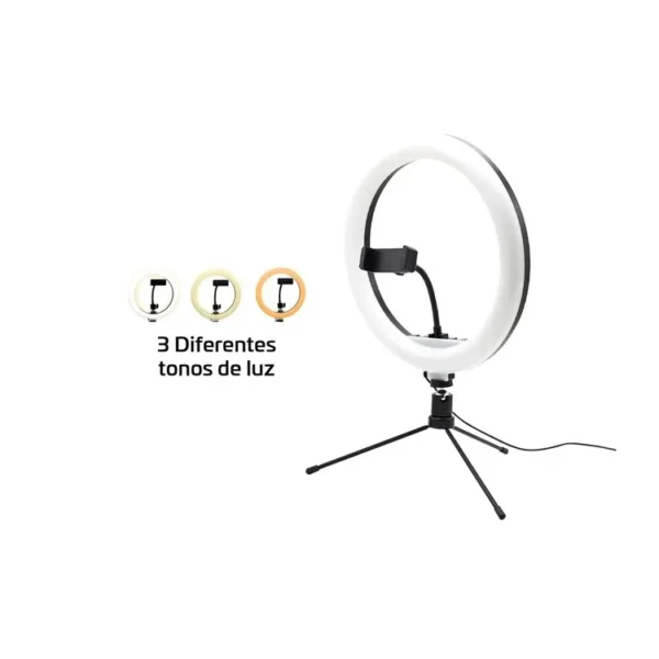 Aro de Luz VTA Blanca de 30 cm con trípode para 1 dispositivo Y Control Bluetooth - Imagen 2