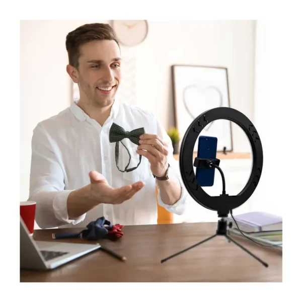 Aro de Luz VTA Blanca de 30 cm con trípode para 1 dispositivo Y Control Bluetooth - Imagen 6