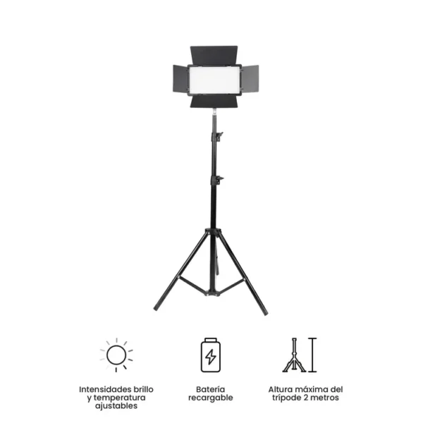 Luz LED VTA Recargable Blanca|Cálida|Fría con Trípode Ajustable - Imagen 5