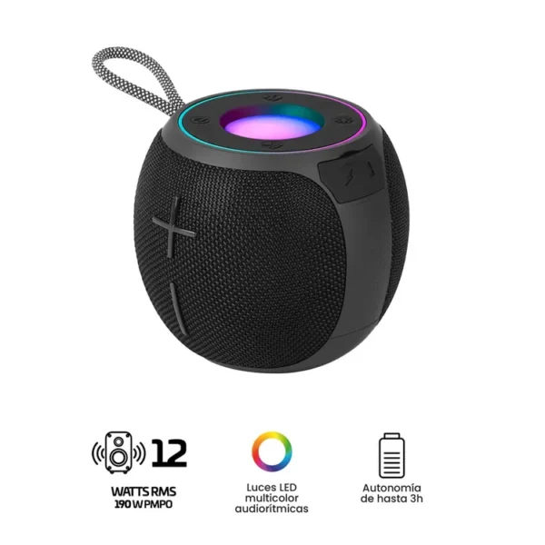 Parlante VTA Inalámbrico Bluetooth Sphere 12W Negro - Imagen 4