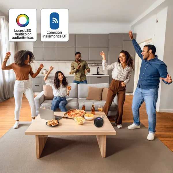 Parlante VTA Inalámbrico Bluetooth Sphere 12W Negro - Imagen 6