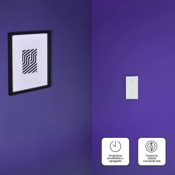 Interruptor de Luz Inteligente VTA+ Touch WiFi Doble - Imagen 6