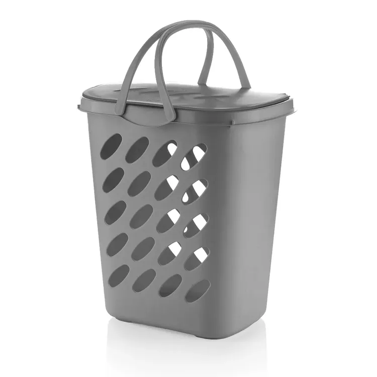 Canasta Para Ropa Con Tapa ESTRA 46 Litros Gris