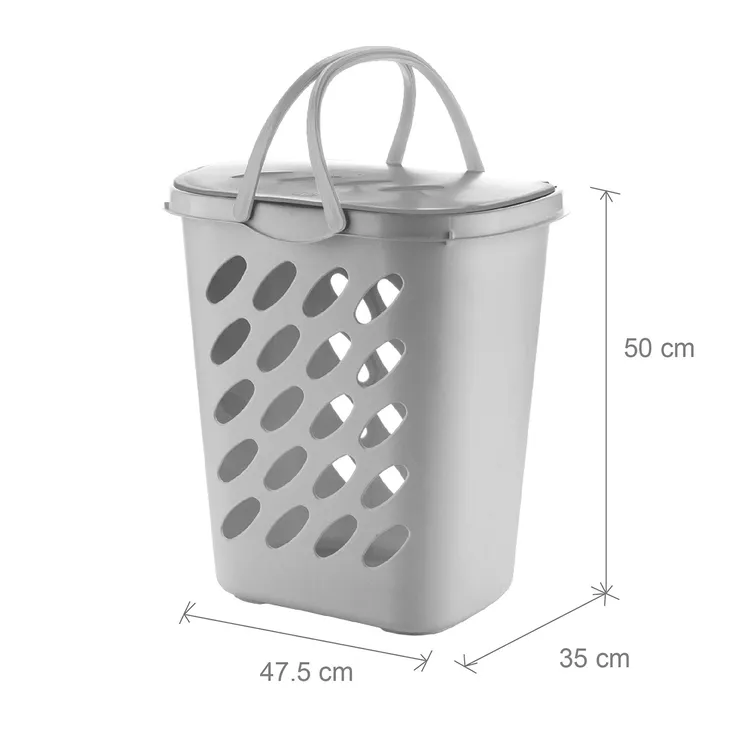 Canasta Para Ropa Con Tapa ESTRA 46 Litros Gris - Imagen 2