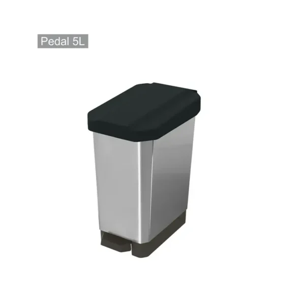 Caneca / Papelera de Pedal 5 Litros ESTRA Metalizado