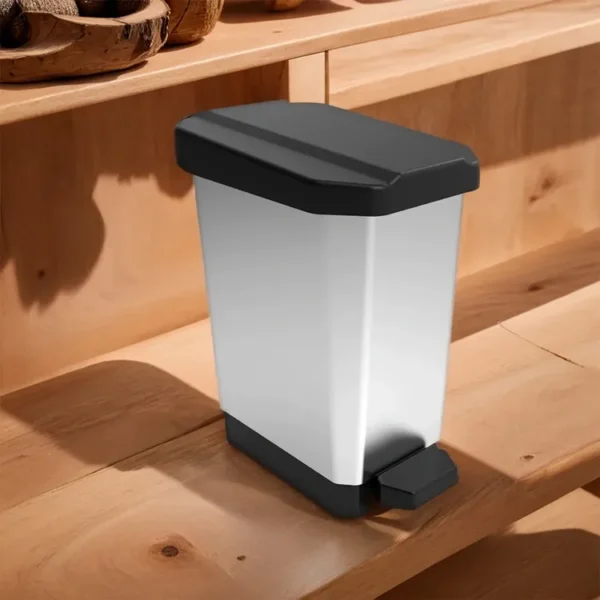 Caneca / Papelera de Pedal 5 Litros ESTRA Metalizado - Imagen 3