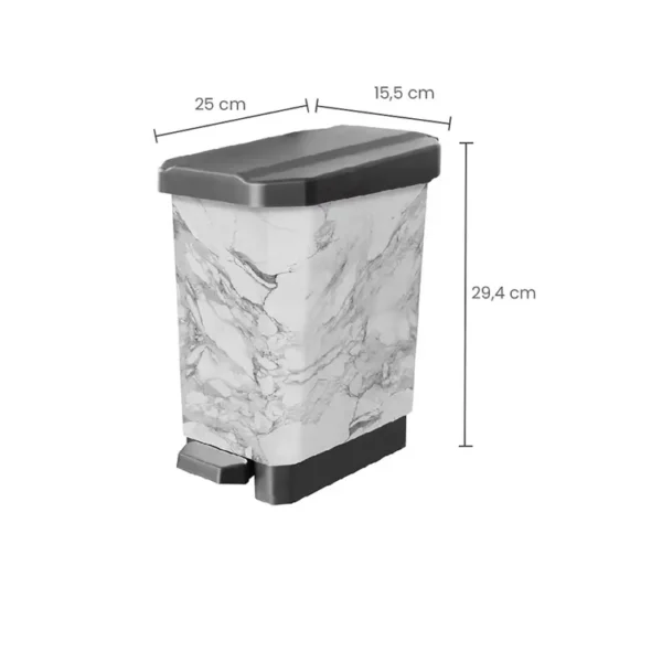 Caneca / Papelera de Pedal 5 Litros ESTRA Mármol