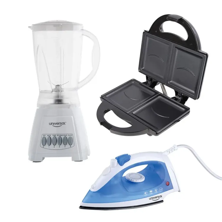 Combo UNIVERSAL licuadora aliada + sanduchera + plancha a vapor