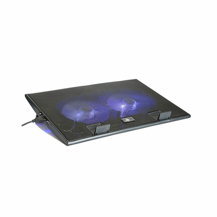 Base Enfriadora STARTEC 2 Ventiladores 2 Posiciones 15" Negro/Azul