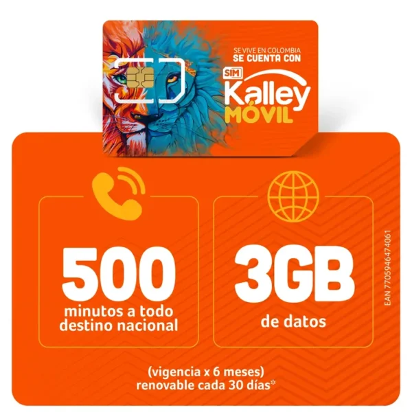 Sim card Kalley Movil 6 meses