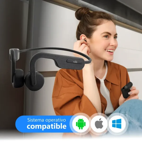 Audífonos KALLEY Inalámbricos Bluetooth K-ABCA Conducción Ósea Negro - Imagen 5