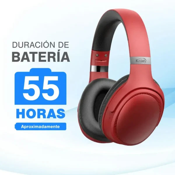 Audífonos de Diadema KALLEY Inalámbricos Bluetooth On Ear K-AR1 Rojo - Imagen 6