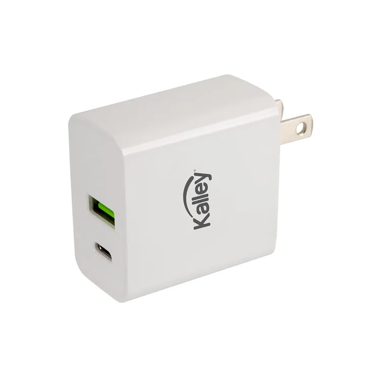 Adaptador|Cargador de Pared KALLEY Dual USB|USB-C 20W Carga Rápida K-CP Blanco - Imagen 5