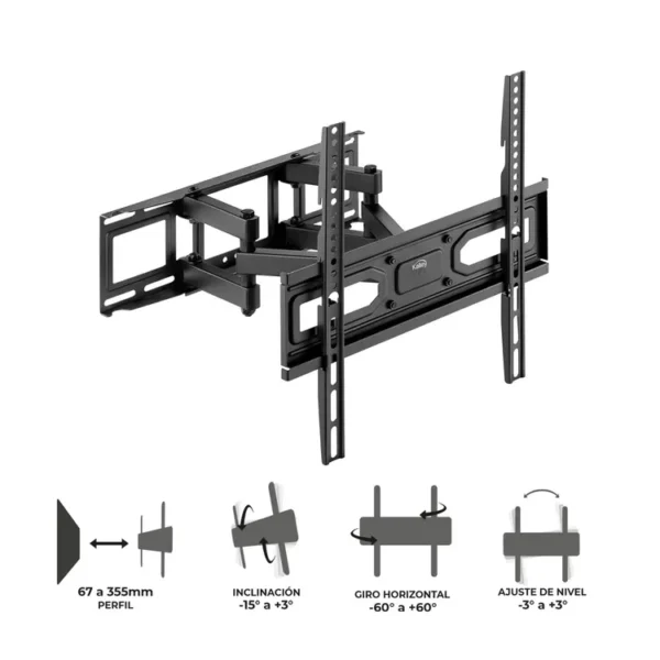 Base KALLEY Escualizable Doble Brazo Flexible K-BF3270 para televisores 32” y 70” - Imagen 7